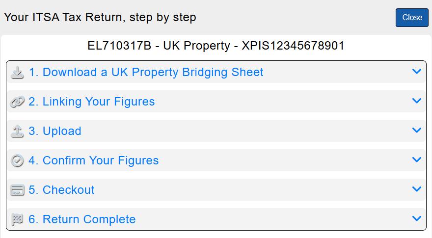 MTD ITSA Start A Return Steps page